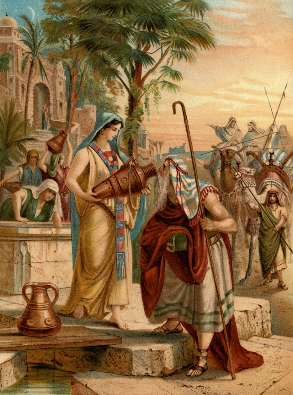 Eliezer testi Rebecca (renkli taş) by Wilhelm Ebbinghaus