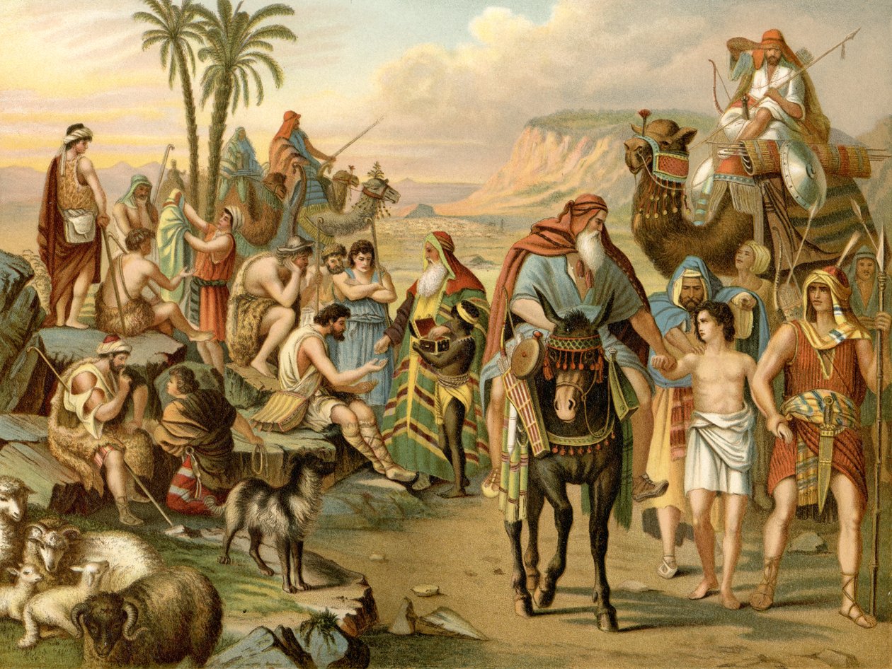 Yusuf, kardeşleri tarafından satılır (renkli taş) by Wilhelm Ebbinghaus