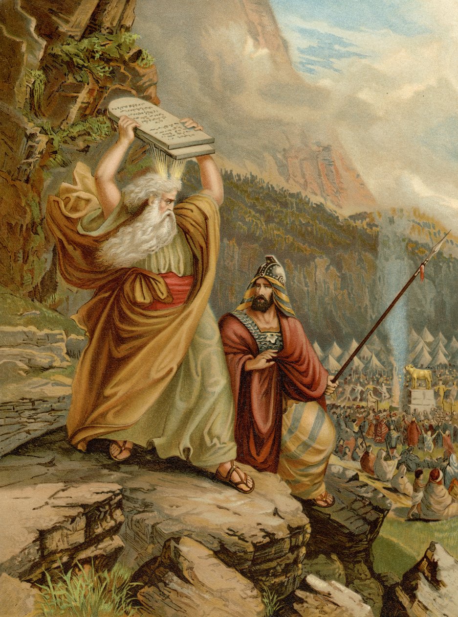Musa Kanun Tablolarını yok ediyor (renkli taş) by Wilhelm Ebbinghaus