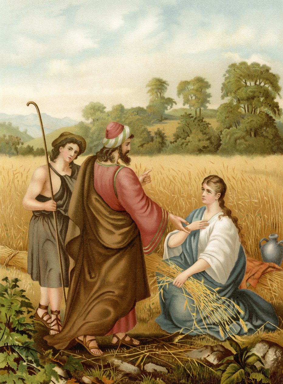 Boaz Tarlasında Ruth (renkli taş) by Wilhelm Ebbinghaus