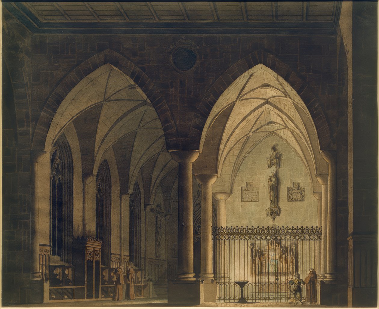 Gotik kilise iç by Wilhelm Gail
