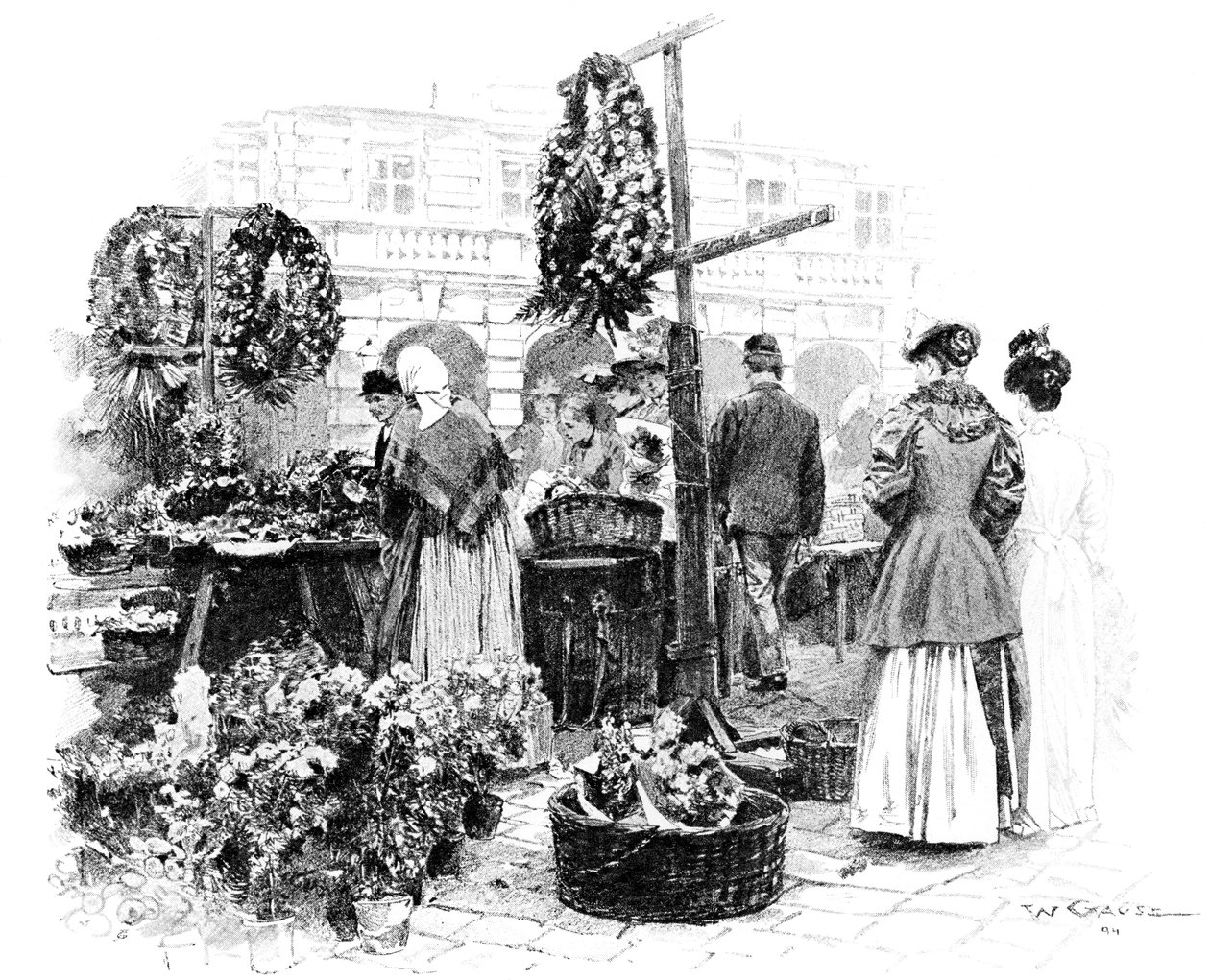 Çiçek Pazarı, 1901. by Wilhelm Gause