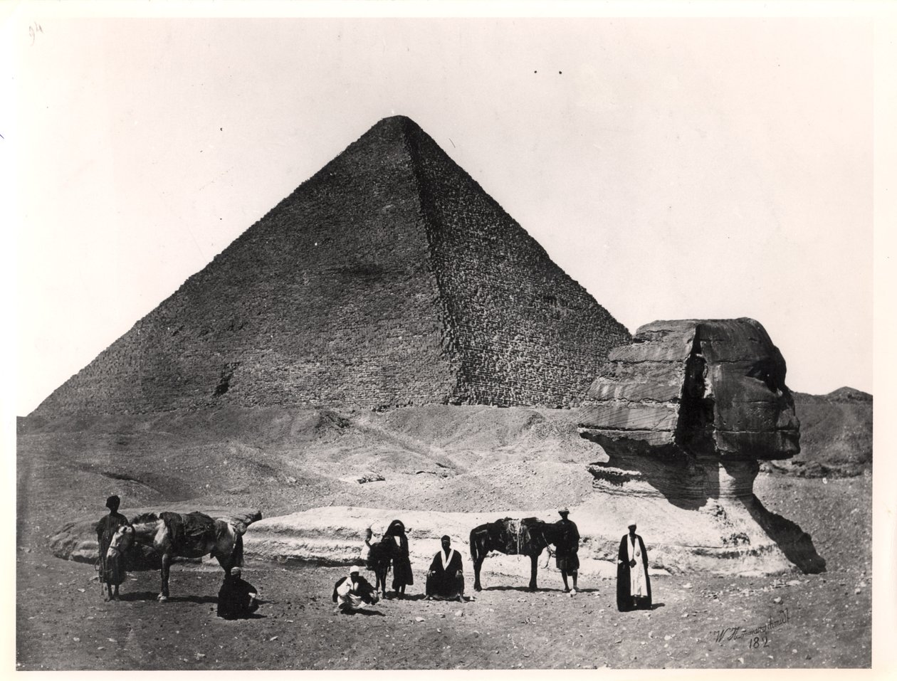 Giza'daki Sfenks ve Büyük Khufu Piramidi, 1860 dolayları by Wilhelm Hammerschmidt