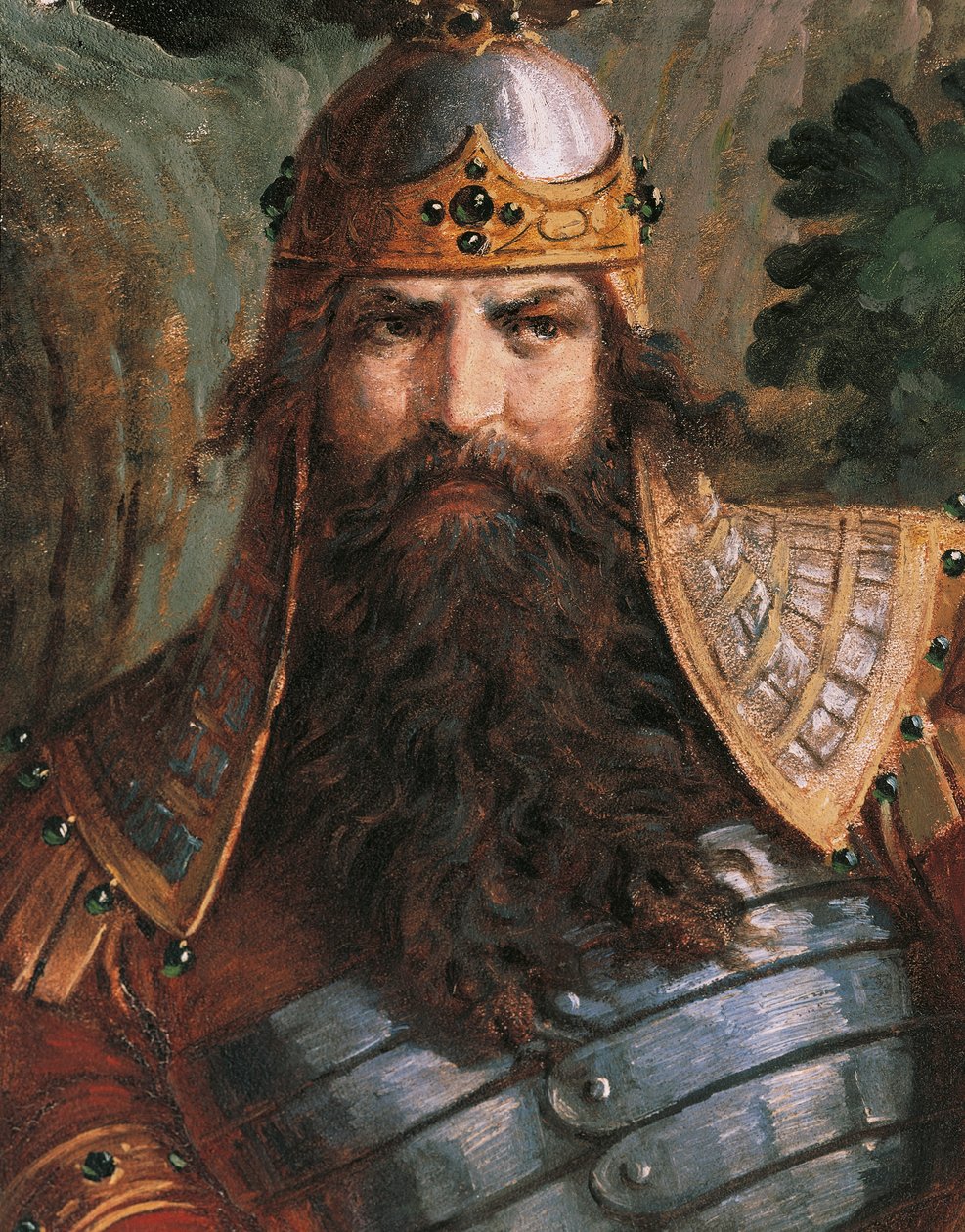 Gunther, Burgonya Kralı, 1882-83 dolayları (duvar resmi) by Wilhelm Hauschild