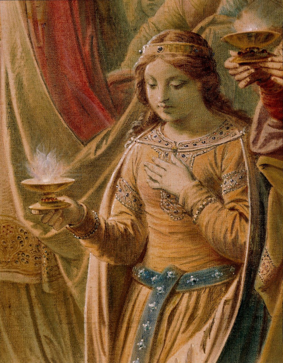 Lohengrin Destanından Kâse Mucizesi, Salon (tuval üzerine yağlı boya) (419256 detayı) by Wilhelm Hauschild