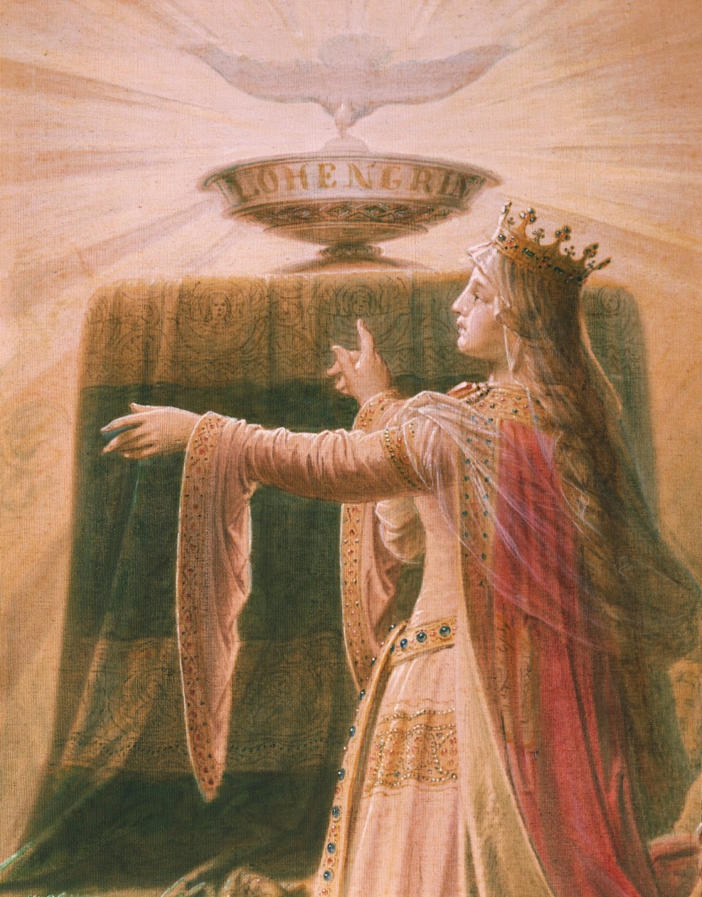 Lohengrin Destanından Kâse Mucizesi, Salon (tuval üzerine yağlı boya) (419256 detayı) by Wilhelm Hauschild