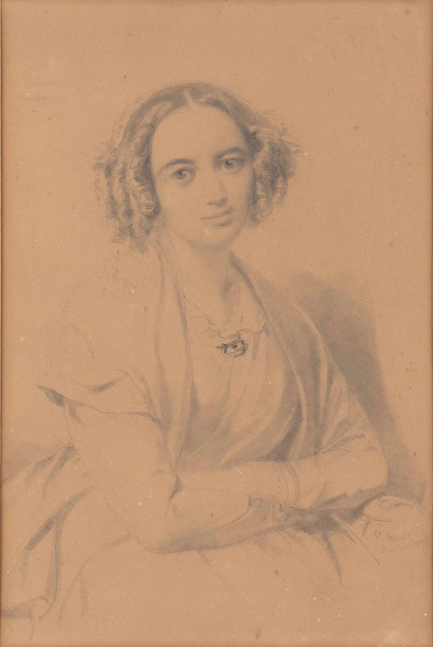 Besteci Fanny Hensel née Mendelssohn 1805-1847, 1847 portresi. by Wilhelm Hensel