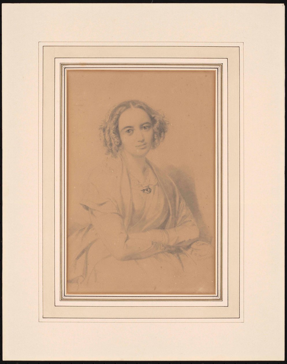 Besteci Fanny Hensel née Mendelssohn 1805-1847, 1847 portresi. by Wilhelm Hensel