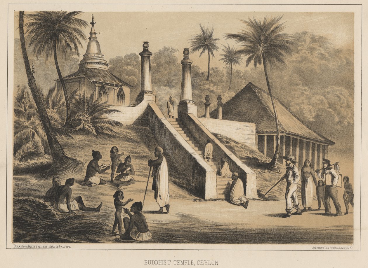 Budist Tapınağı, Seylan, 1855 by Wilhelm Joseph Heine