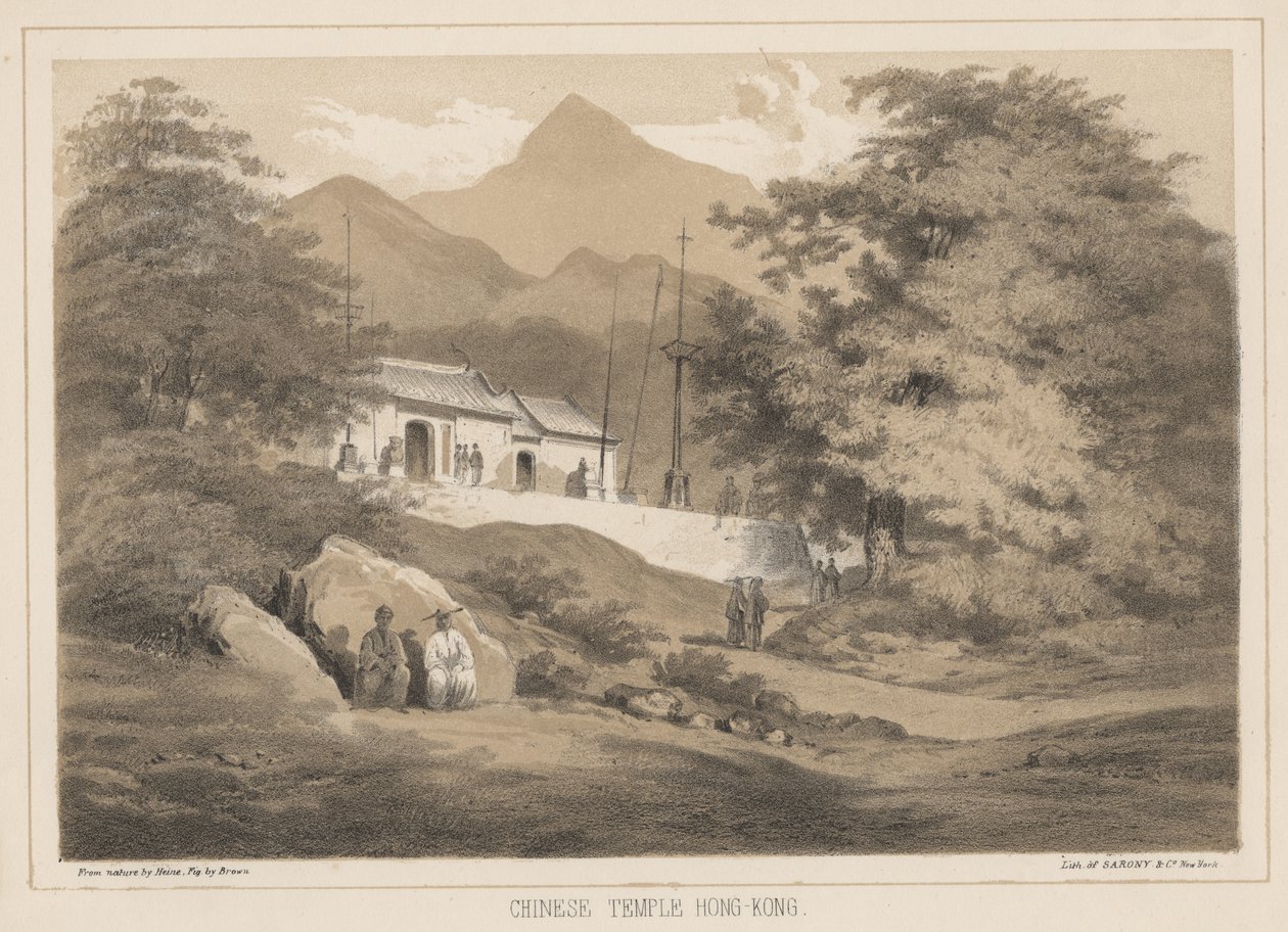 Çin Tapınağı, Hong Kong, 1855 by Wilhelm Joseph Heine