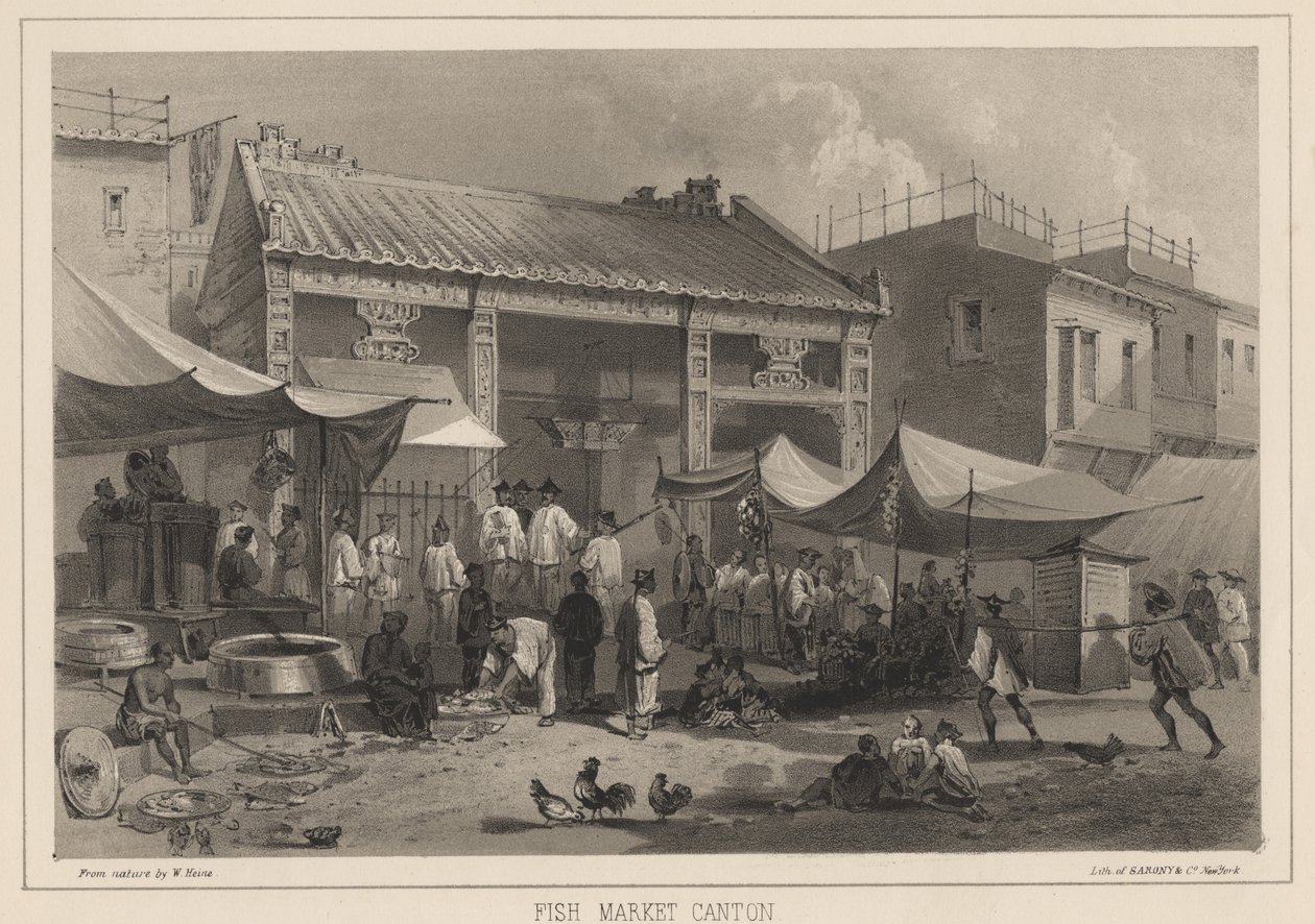 Balık Pazarı Kantonu, 1855 by Wilhelm Joseph Heine