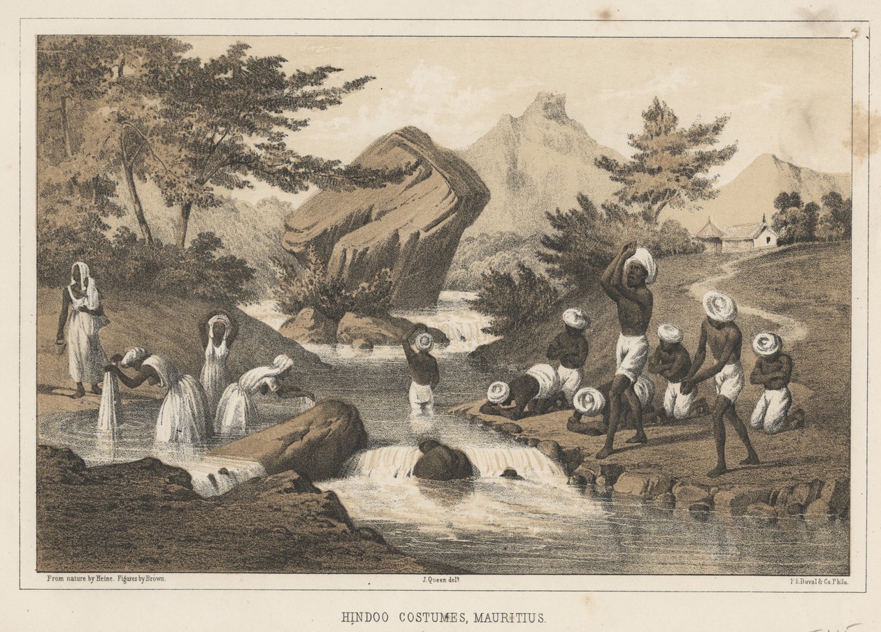 Hint Kostümleri, Mauritius, 1855 by Wilhelm Joseph Heine