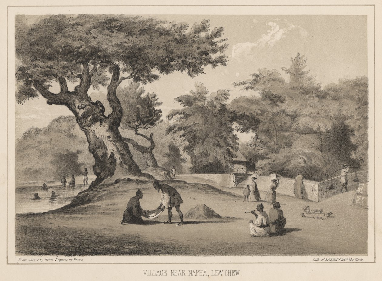 Napha Yakınındaki Köy, Lew Chew, 1855 by Wilhelm Joseph Heine