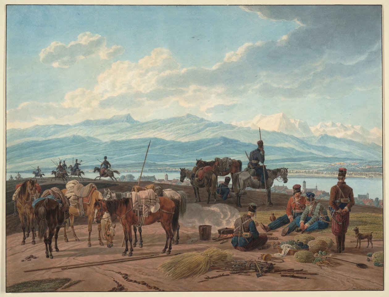Rus Kazaklarının Durdurulması, 1804 by Wilhelm Kobell Ritter von