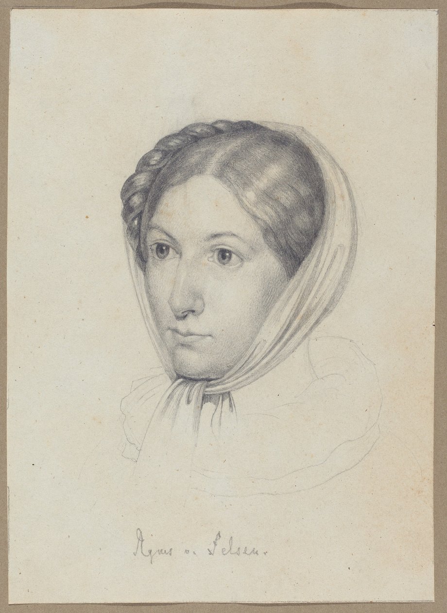 Agnes von Felsen, c.1822 (grafit) by Wilhelm Kügelgen