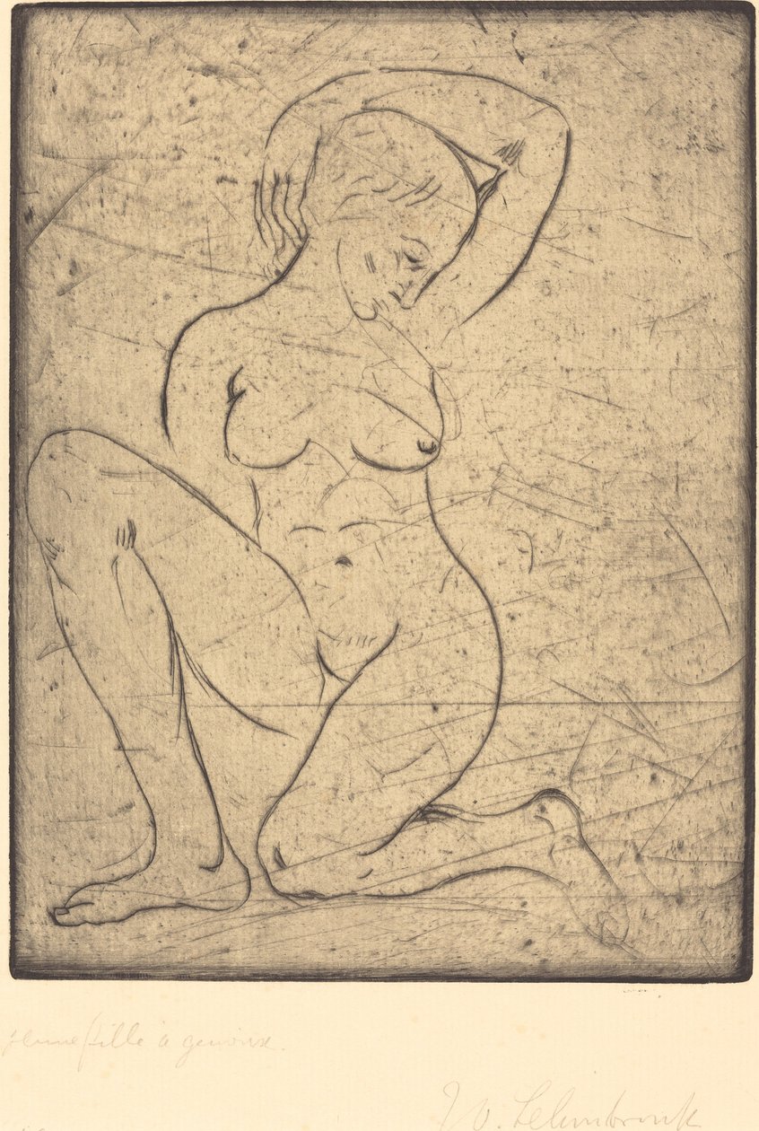 Diz çökmüş, Küçük by Wilhelm Lehmbruck