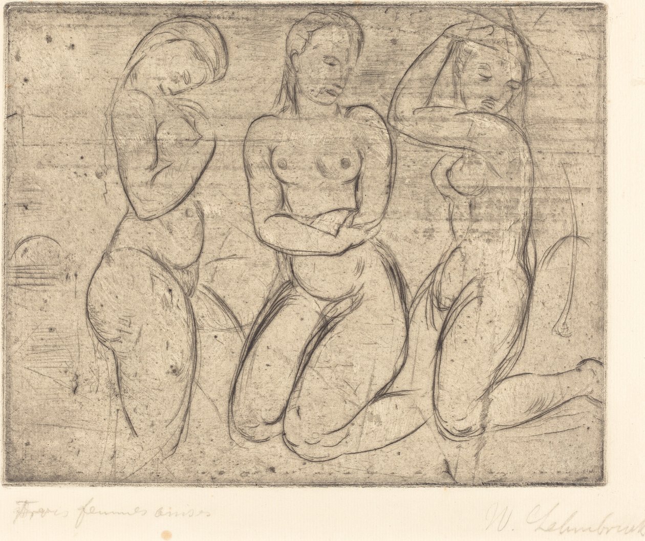 üç diz çökmüş kadın by Wilhelm Lehmbruck