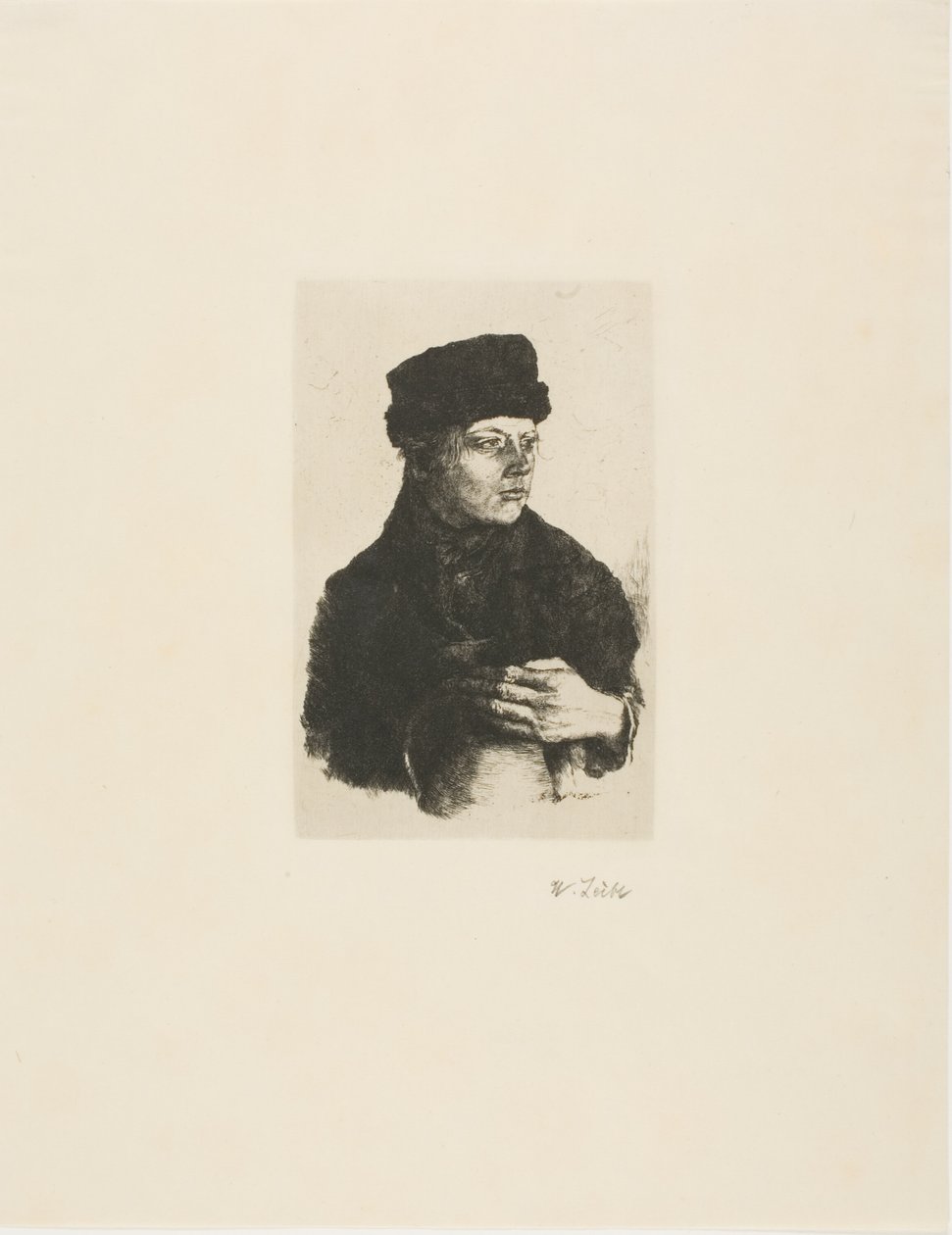 sürahi ile köylü çocuk by Wilhelm Maria Hubertus Leibl