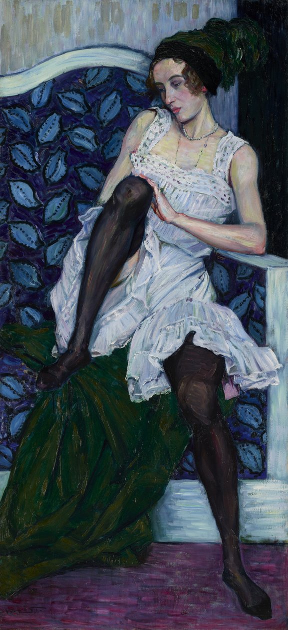 İç Çamaşırlı Genç Kadın, c.1910–11 (tuval üzerine yağlı boya) by Wilhelm List