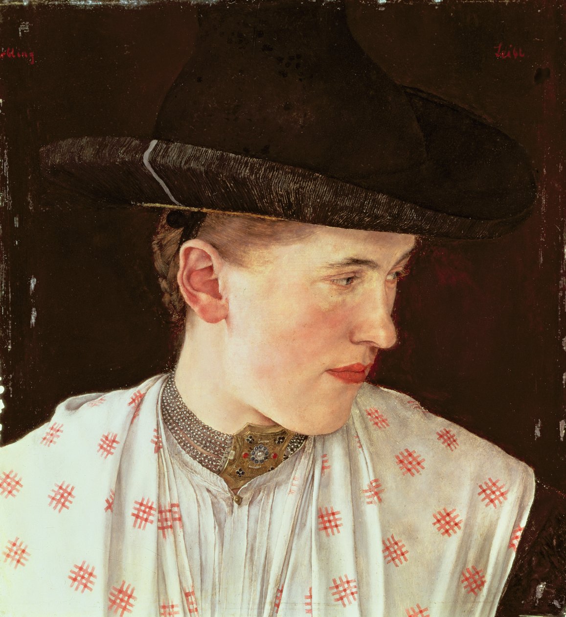 Köylü Kızın Başı, 1880 dolayları by Wilhelm Maria Hubertus Leibl