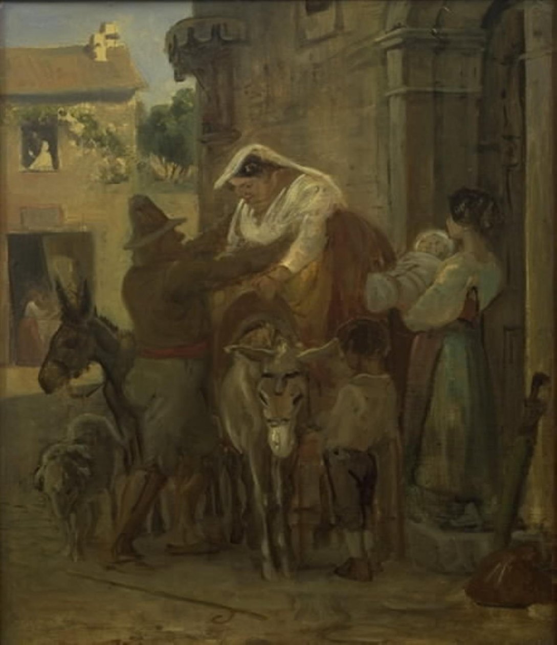 Eşek Üzerine Bindirilen İri Romalı Kadın by Wilhelm Marstrand