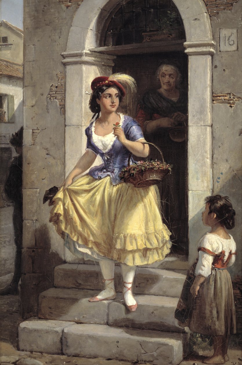 Karnaval Yolunda Bir İtalyan Kadın by Wilhelm Marstrand
