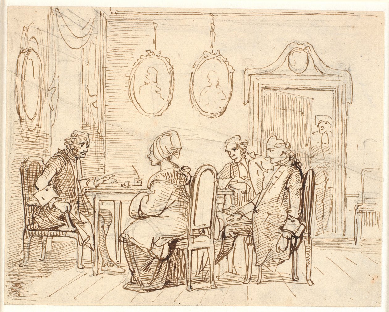 Bir sulh hakimi veya avukat ziyareti. Holberg manzarası by Wilhelm Marstrand