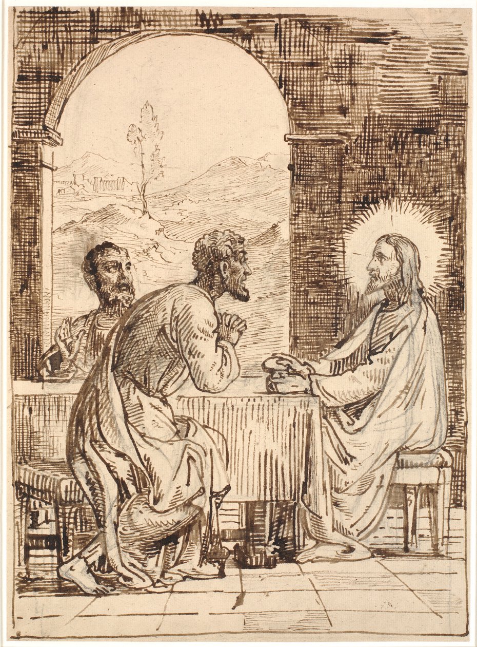 Christus ve Emaus by Wilhelm Marstrand