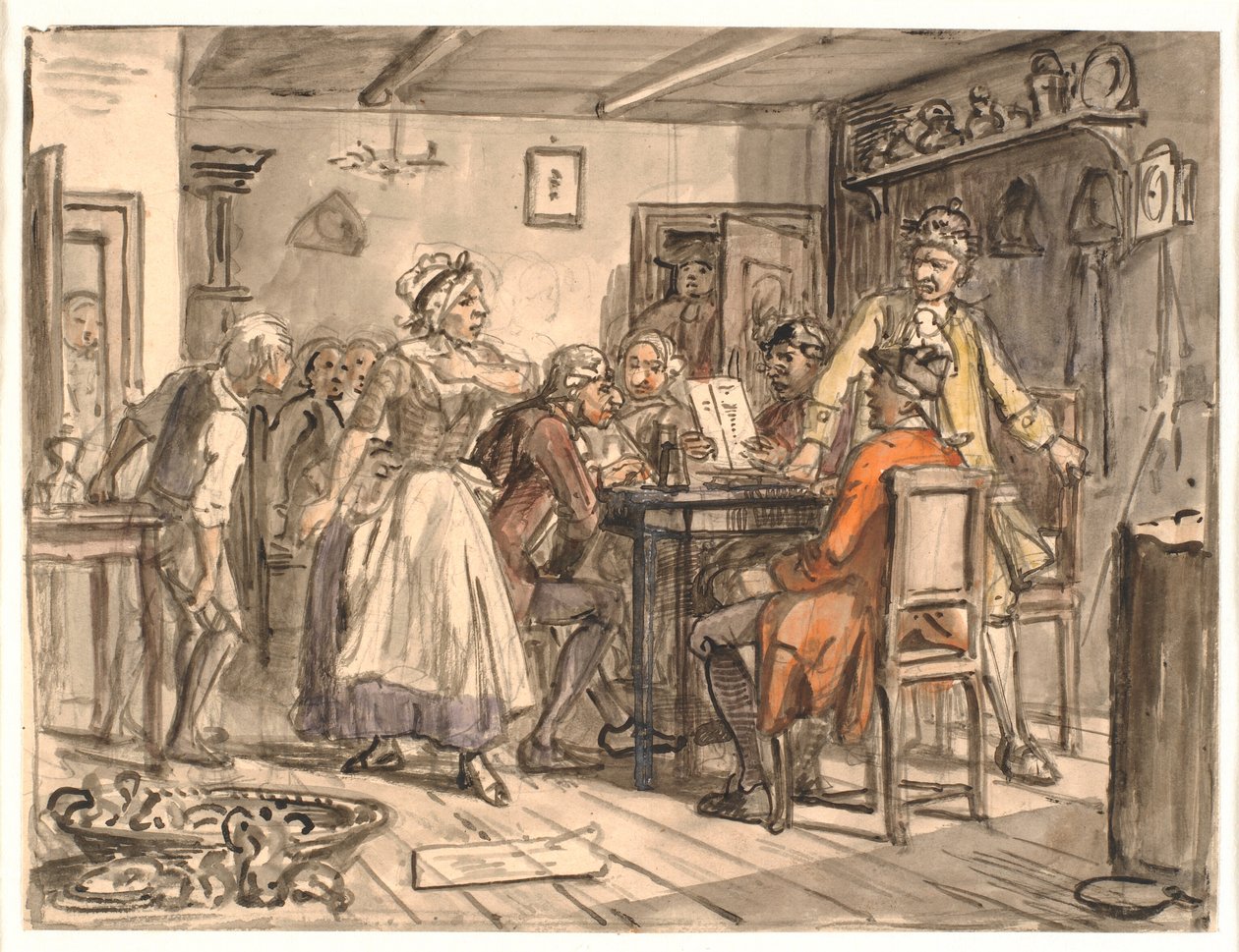 "Collegium politicum". (Politik sürahi) by Wilhelm Marstrand
