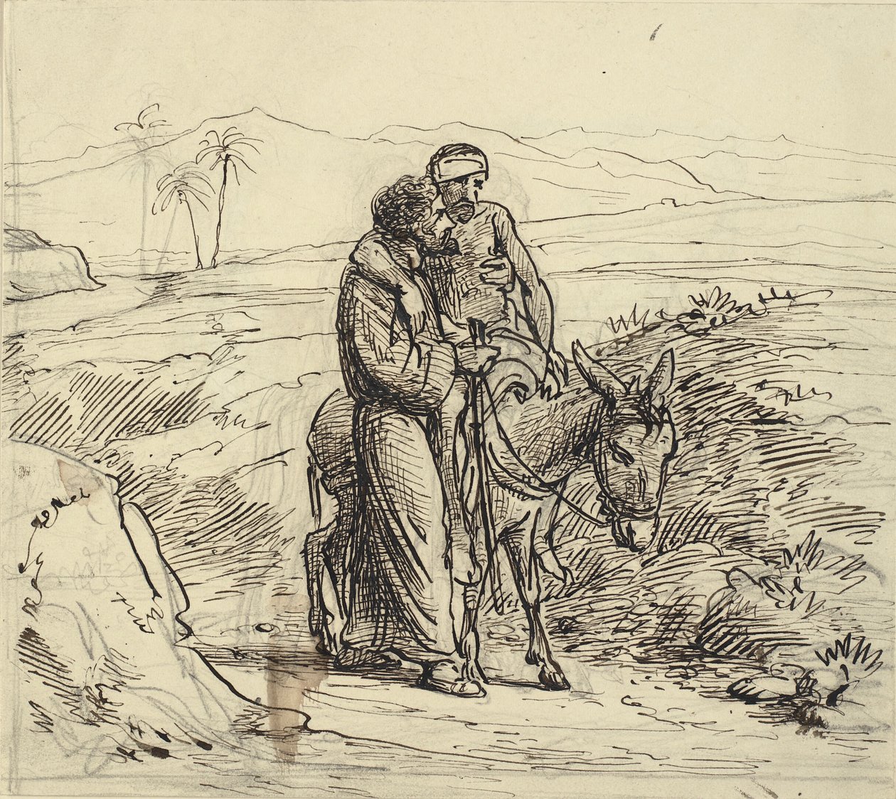 İyi Samiriyeli yaralılara eşlik ediyor by Wilhelm Marstrand