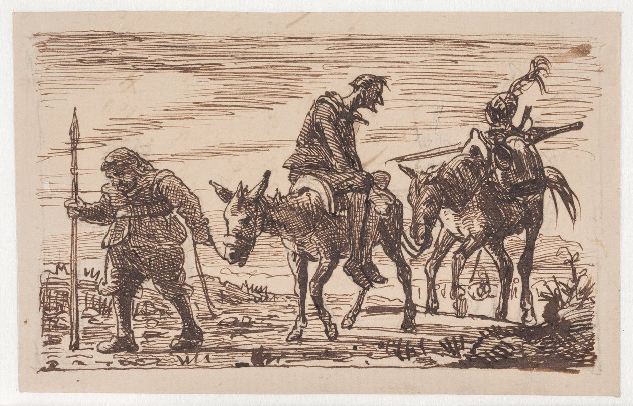 Hırpalanmış Don Kişot eve götürülür by Wilhelm Marstrand