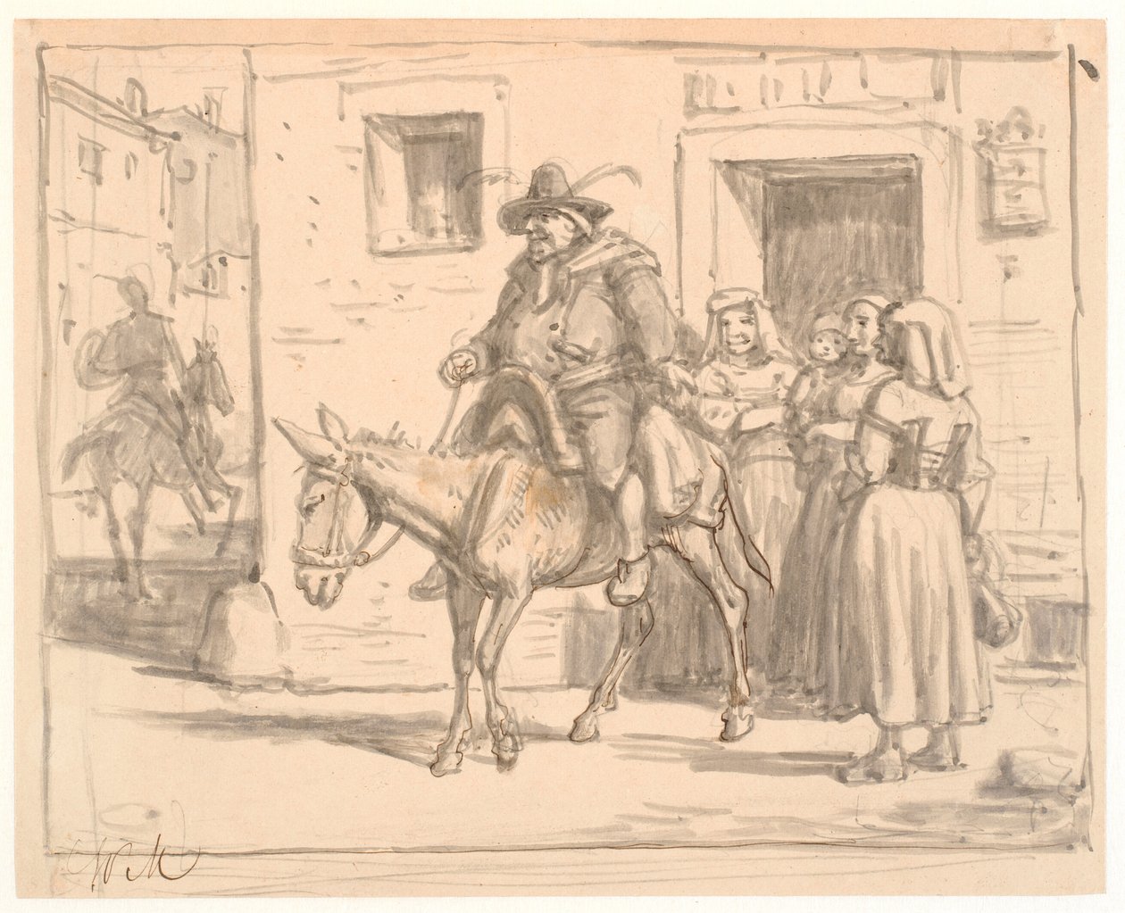Don Kişot ve Sancho Pansa bardan ayrılıyor by Wilhelm Marstrand