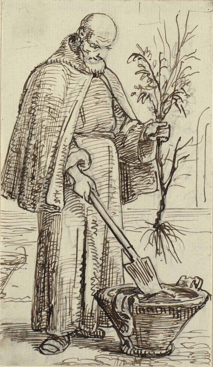 Bir keşiş bir ağaç diker by Wilhelm Marstrand