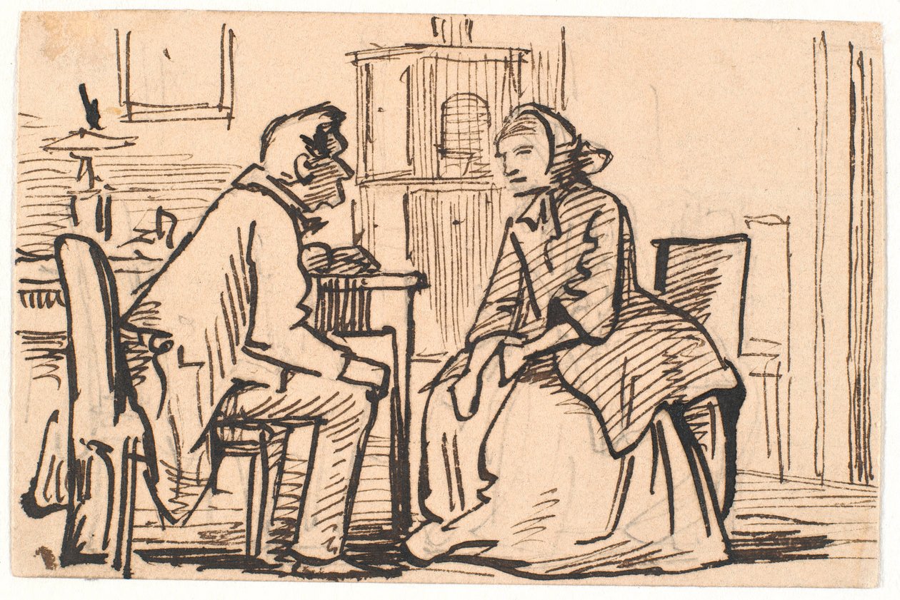 Dul kadının ziyareti by Wilhelm Marstrand