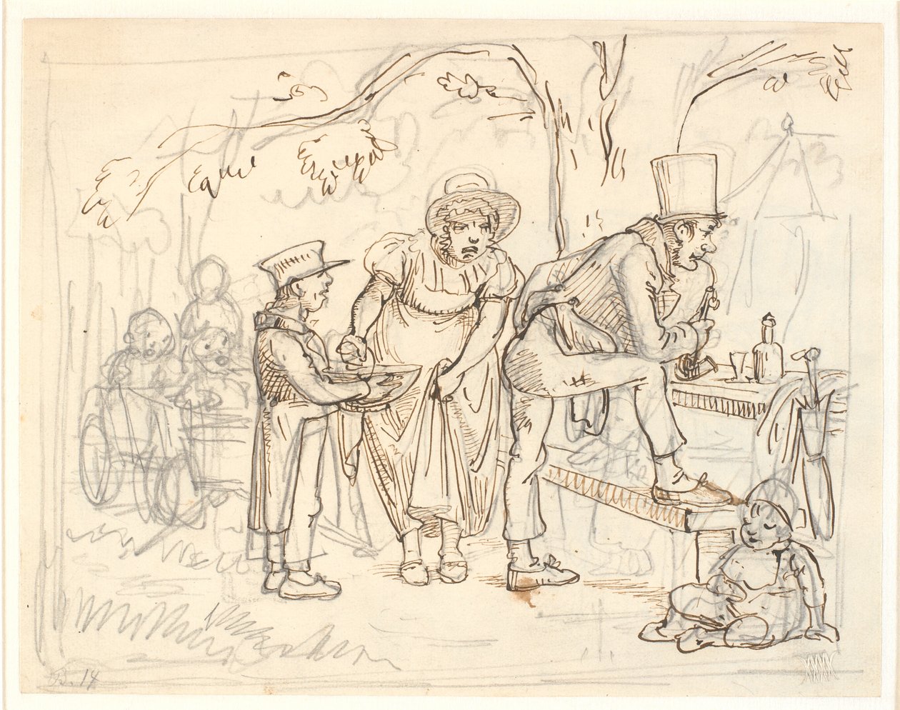 Ayakkabıcı ailenin pikniğinde bir kaza by Wilhelm Marstrand