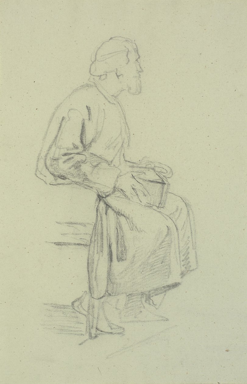 Figür çalışmaları. oturan yaşlı adam by Wilhelm Marstrand