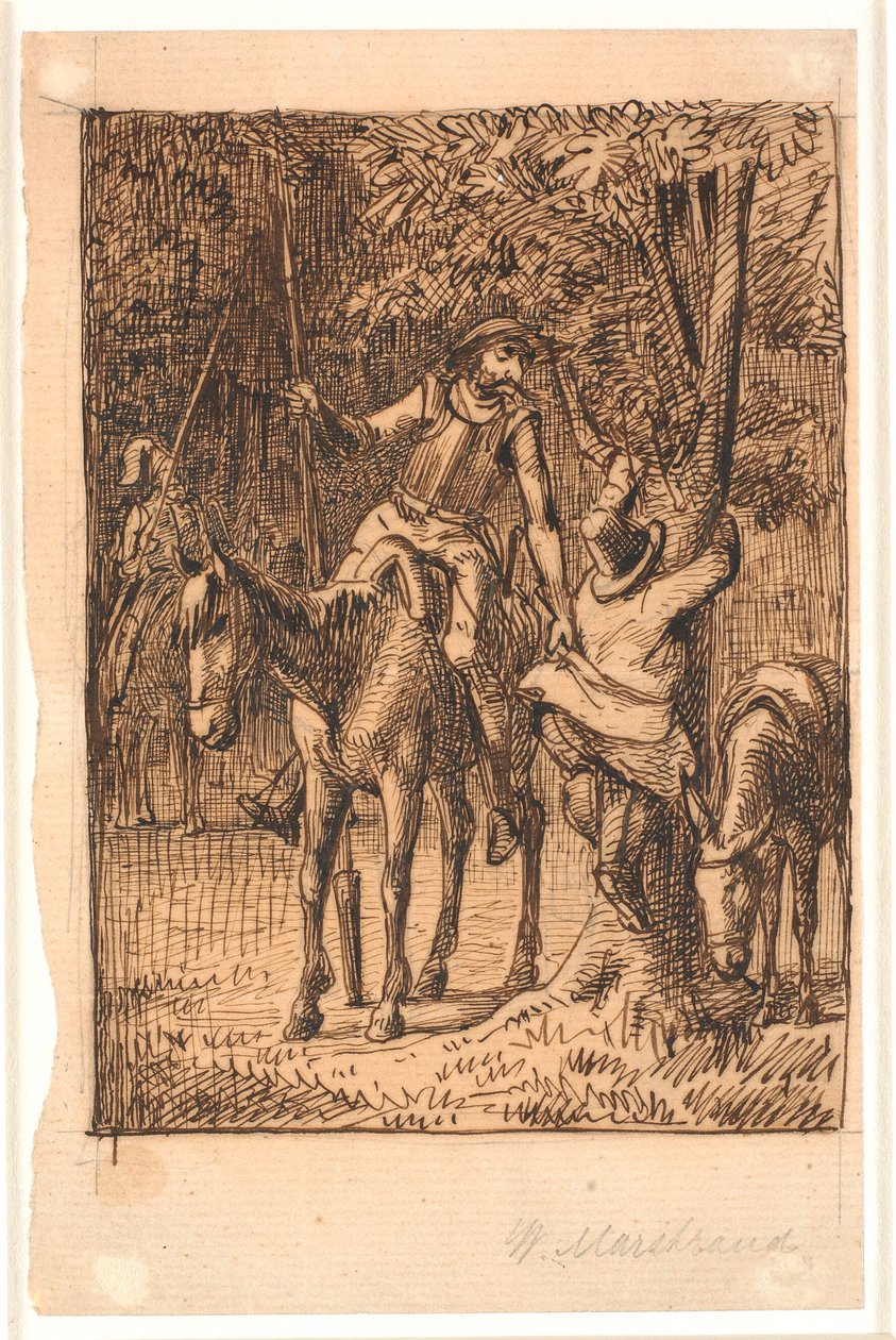 Ayna Şövalyesi ile savaştan önce Don Kişot, Sancho Pansa