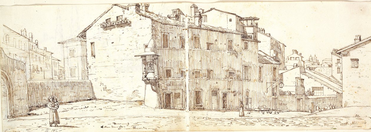 Monte Pincio bölgesinde sokak, Roma by Wilhelm Marstrand