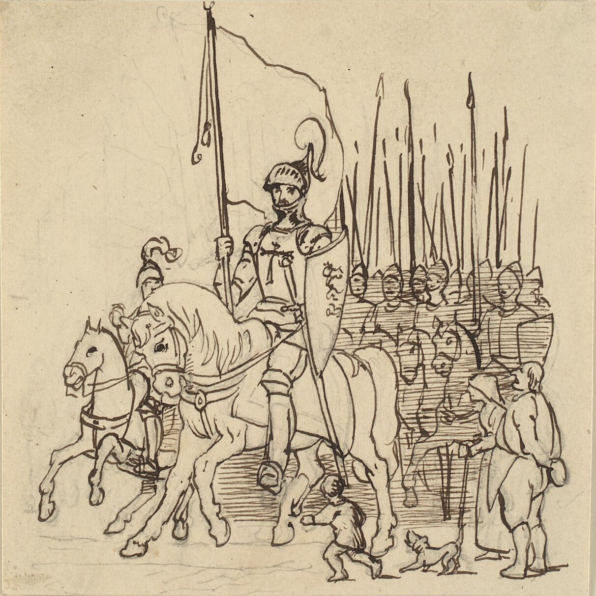 Holger Danske binicileri için lider by Wilhelm Marstrand