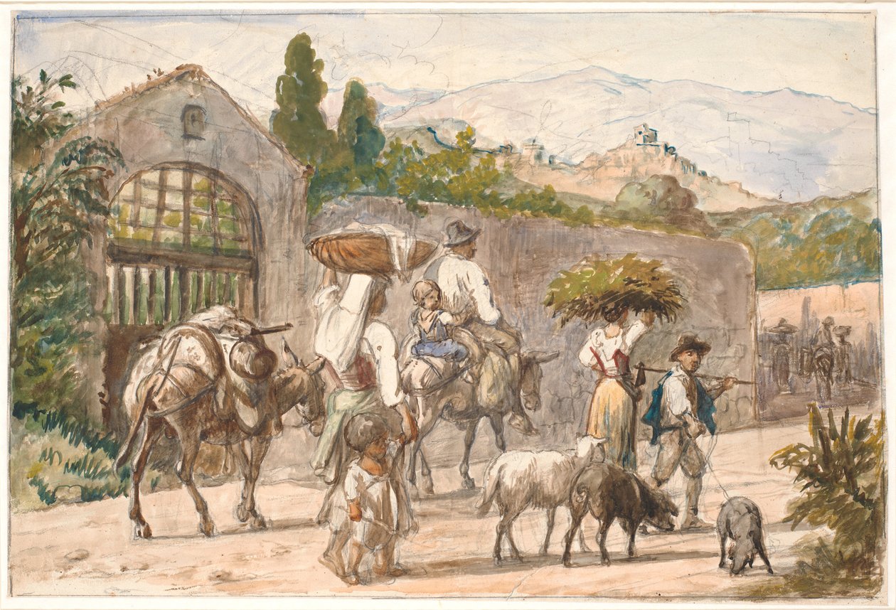 Çiftçiler Roma yolunda by Wilhelm Marstrand