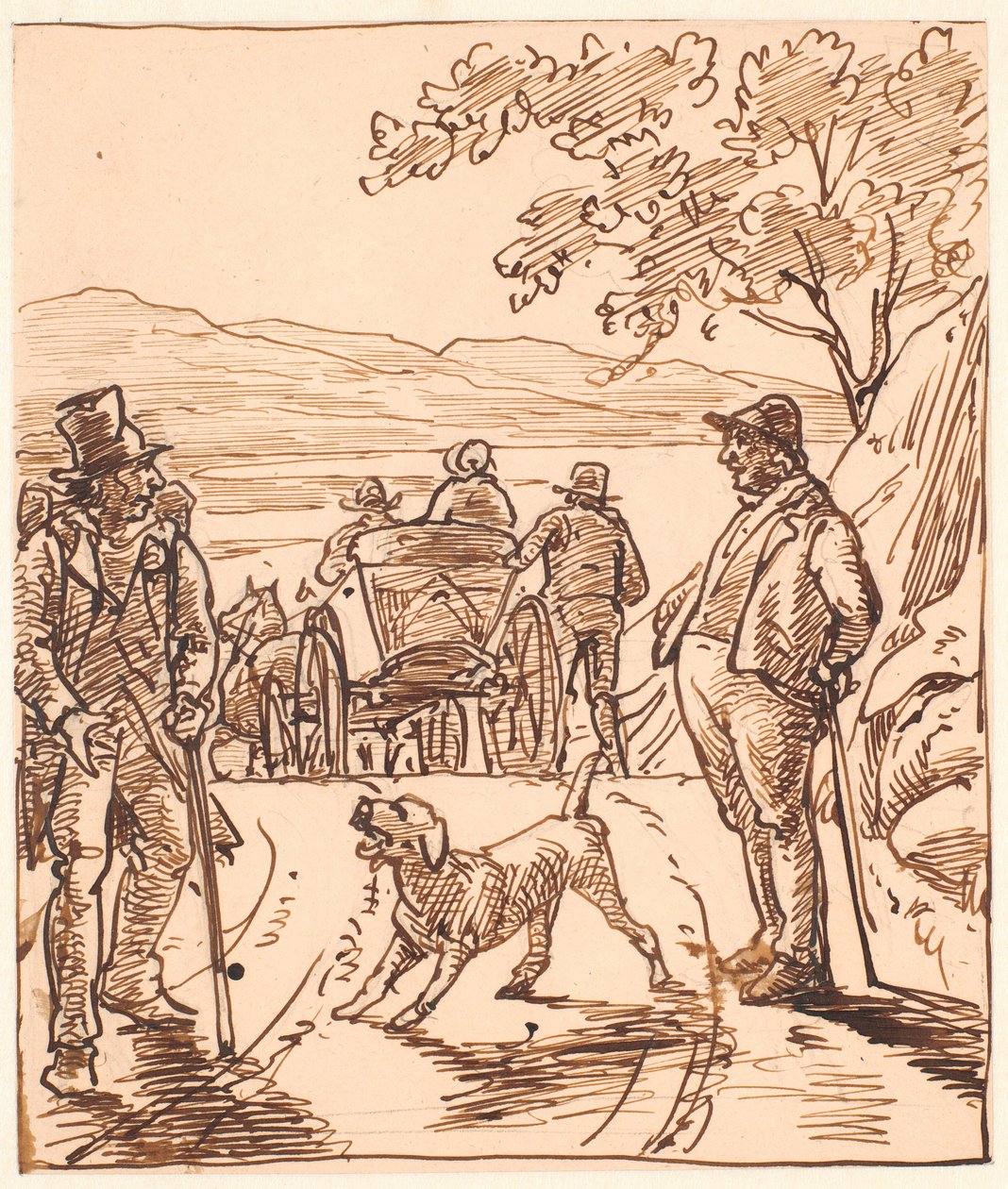 Dalbonde ve Håndværkssvend ile manzara by Wilhelm Marstrand