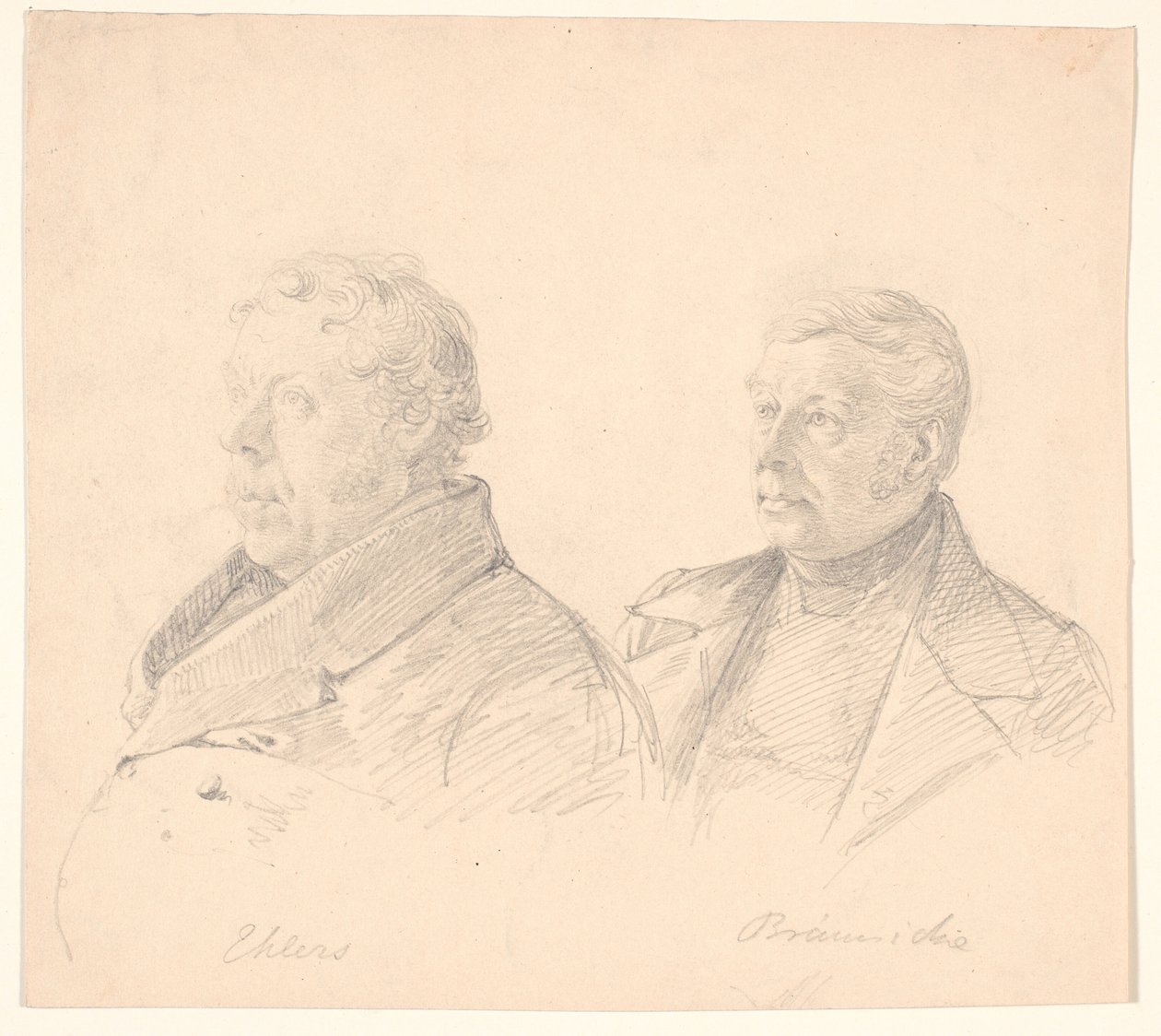 İki Roskilde vatandaşının portreleri "Ehlers" ve "Brünniche" by Wilhelm Marstrand