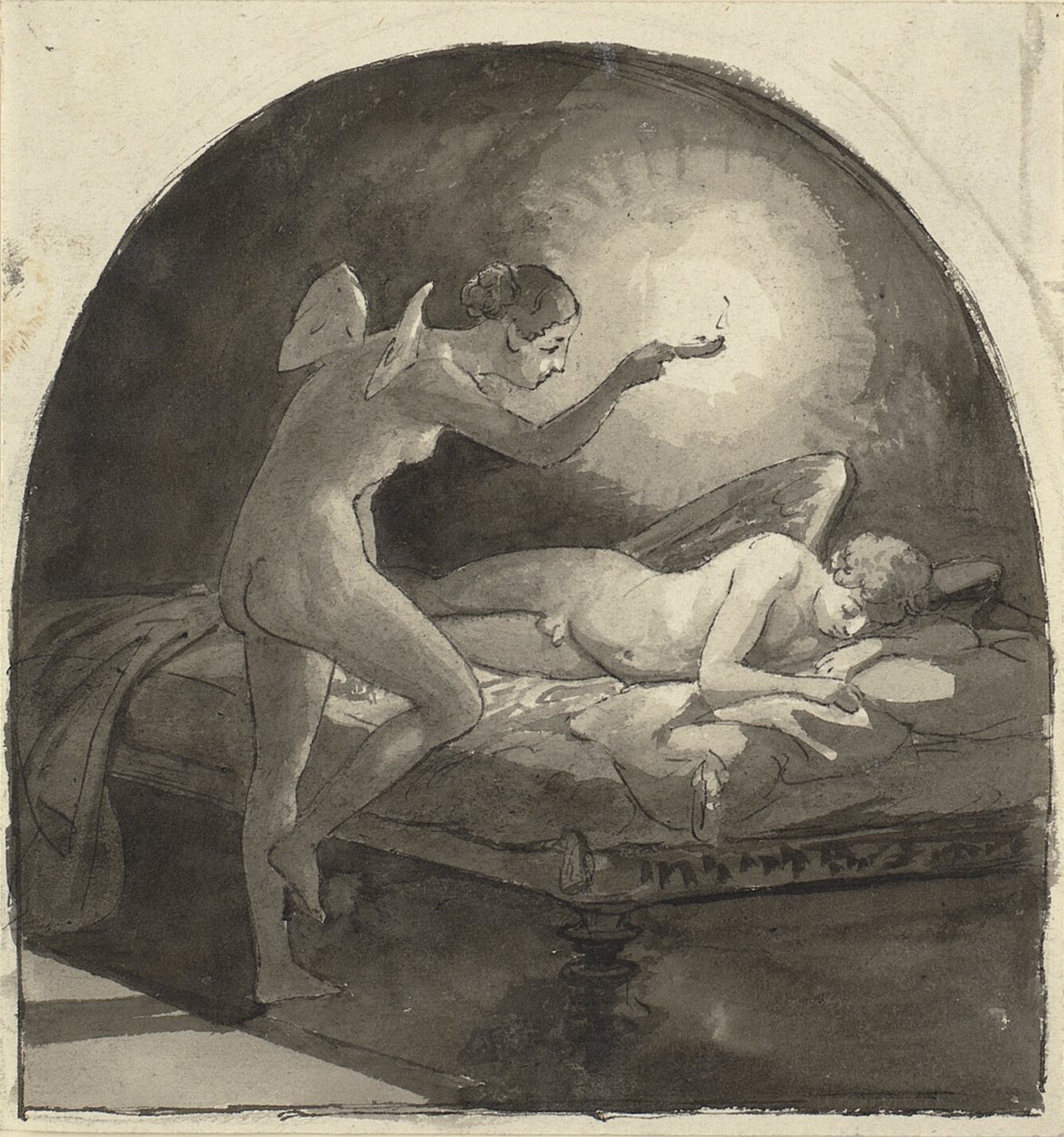 Psyche ve uyuyan Cupid by Wilhelm Marstrand