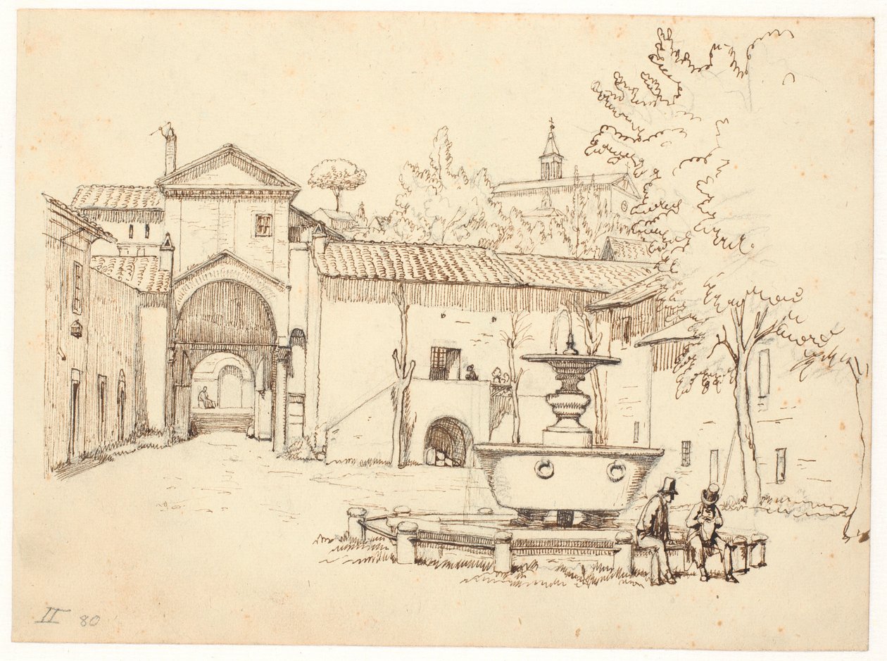 Çeşmeli Roma avlusu by Wilhelm Marstrand