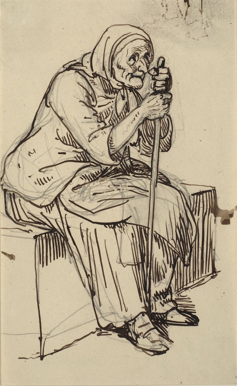 oturmuş eski karısı by Wilhelm Marstrand