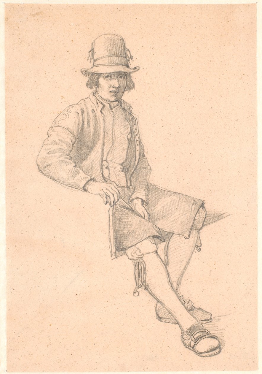 oturan genç vadi adamı by Wilhelm Marstrand