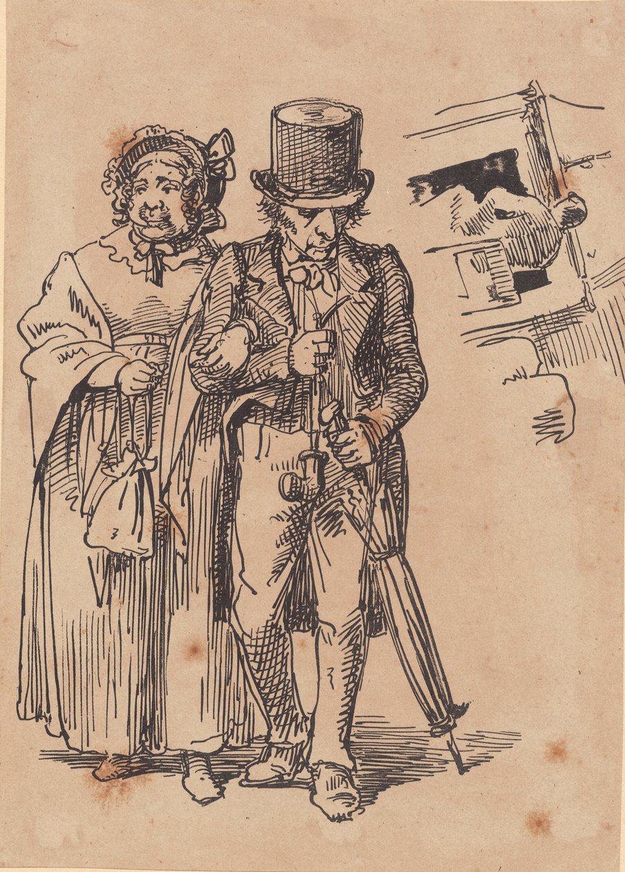 Yürüyen yaşlı vatandaş çift by Wilhelm Marstrand