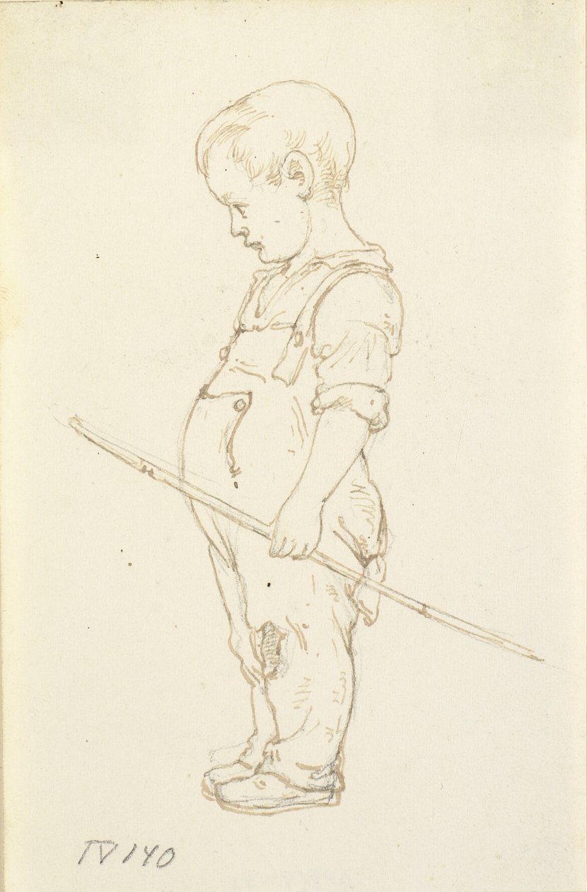 Elinde bir sopayla duran küçük çocuk by Wilhelm Marstrand