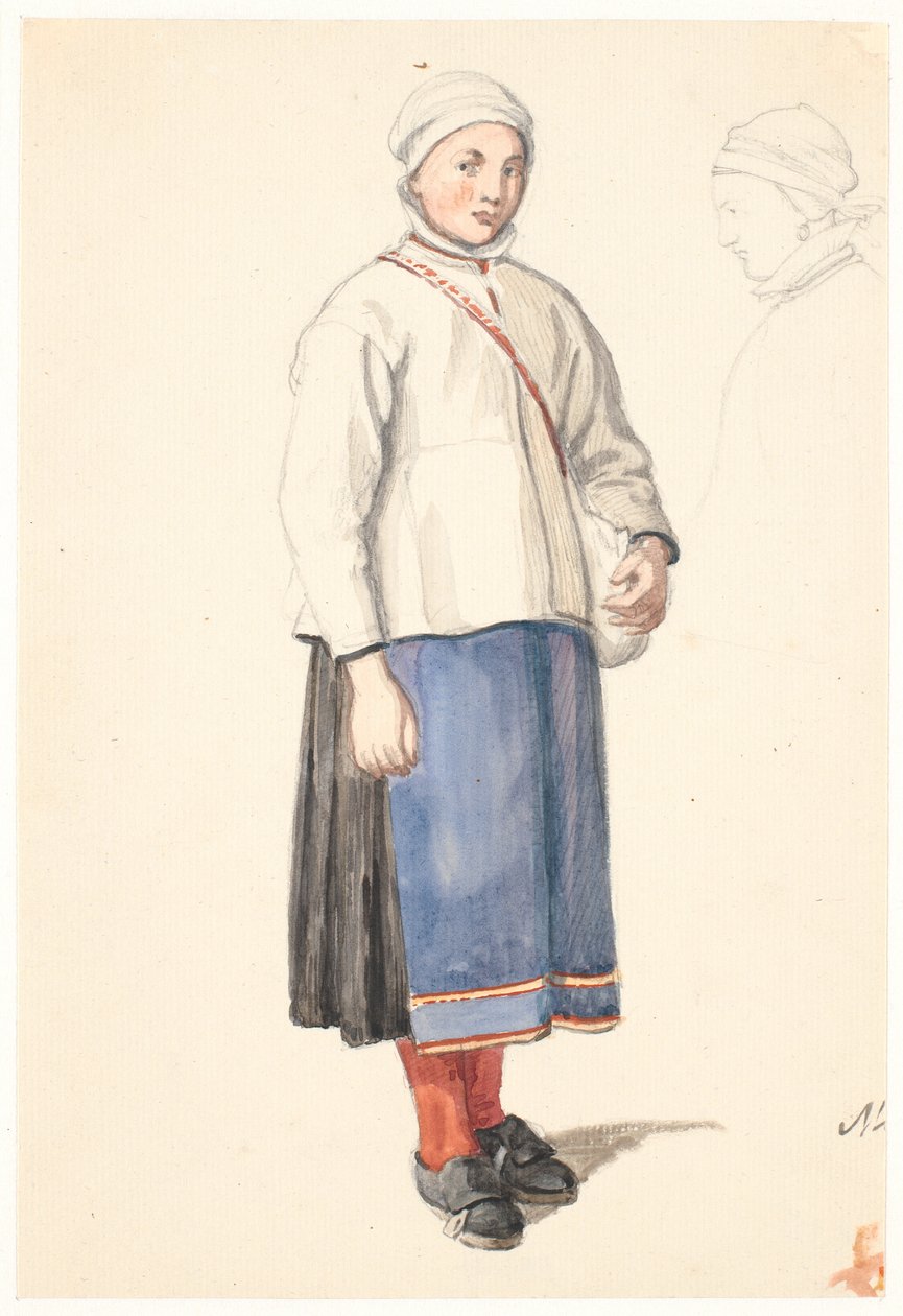 Ayakta İsveçli köylü kız by Wilhelm Marstrand