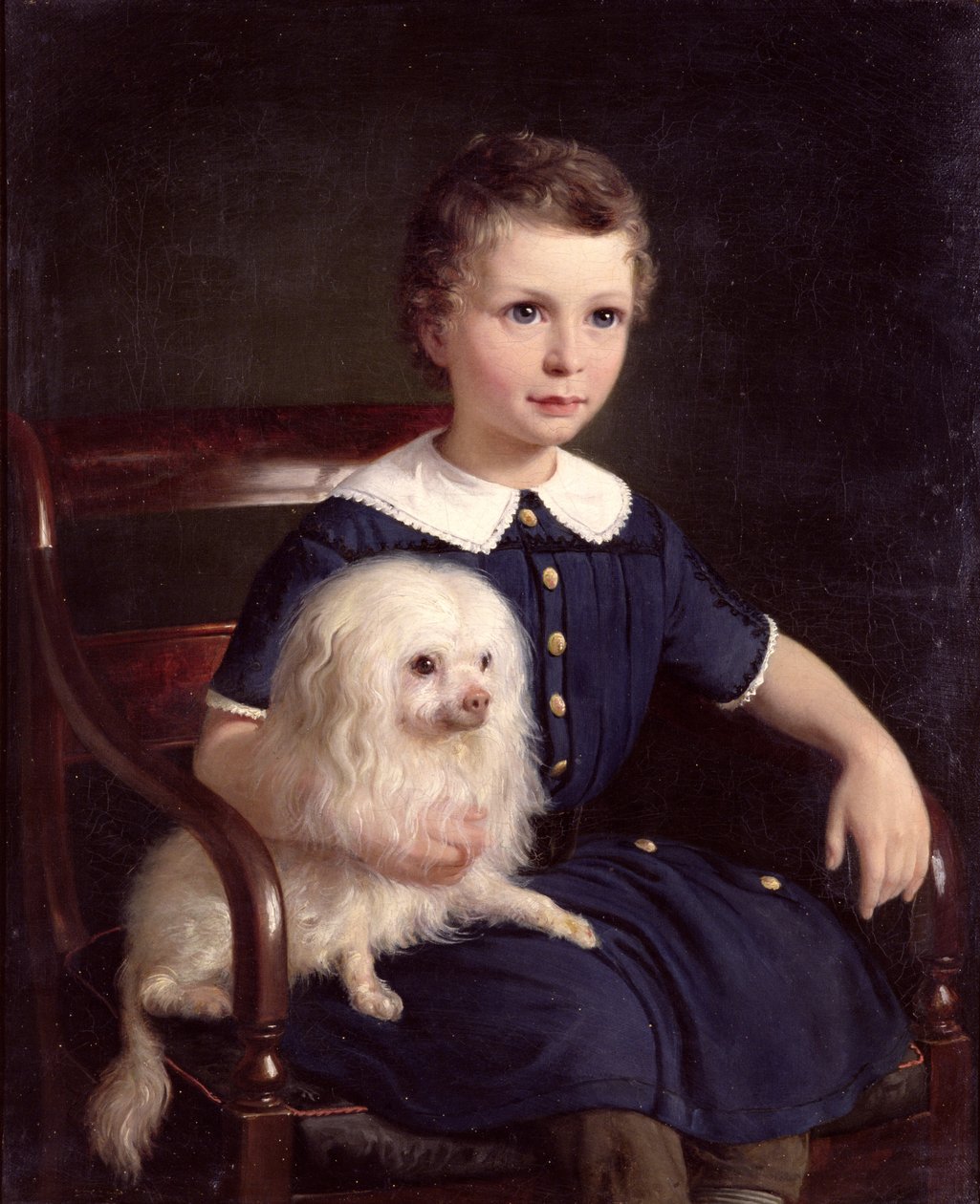 Evcil Köpekli Bir Çocuğun Çalışması, 1860 by Wilhelm Marstrand